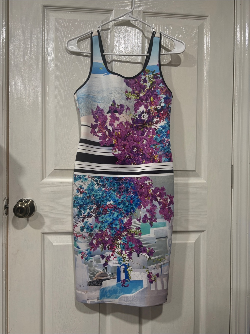 Clover Canyon Purple & Teal Floral Tank Midi Dress